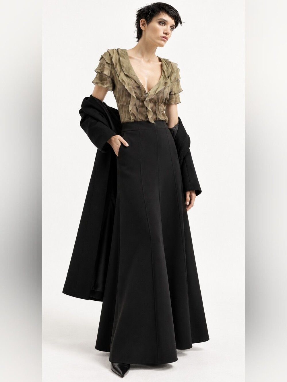 Vintage Giorgio Armani Silk Ruffle Blouse 12